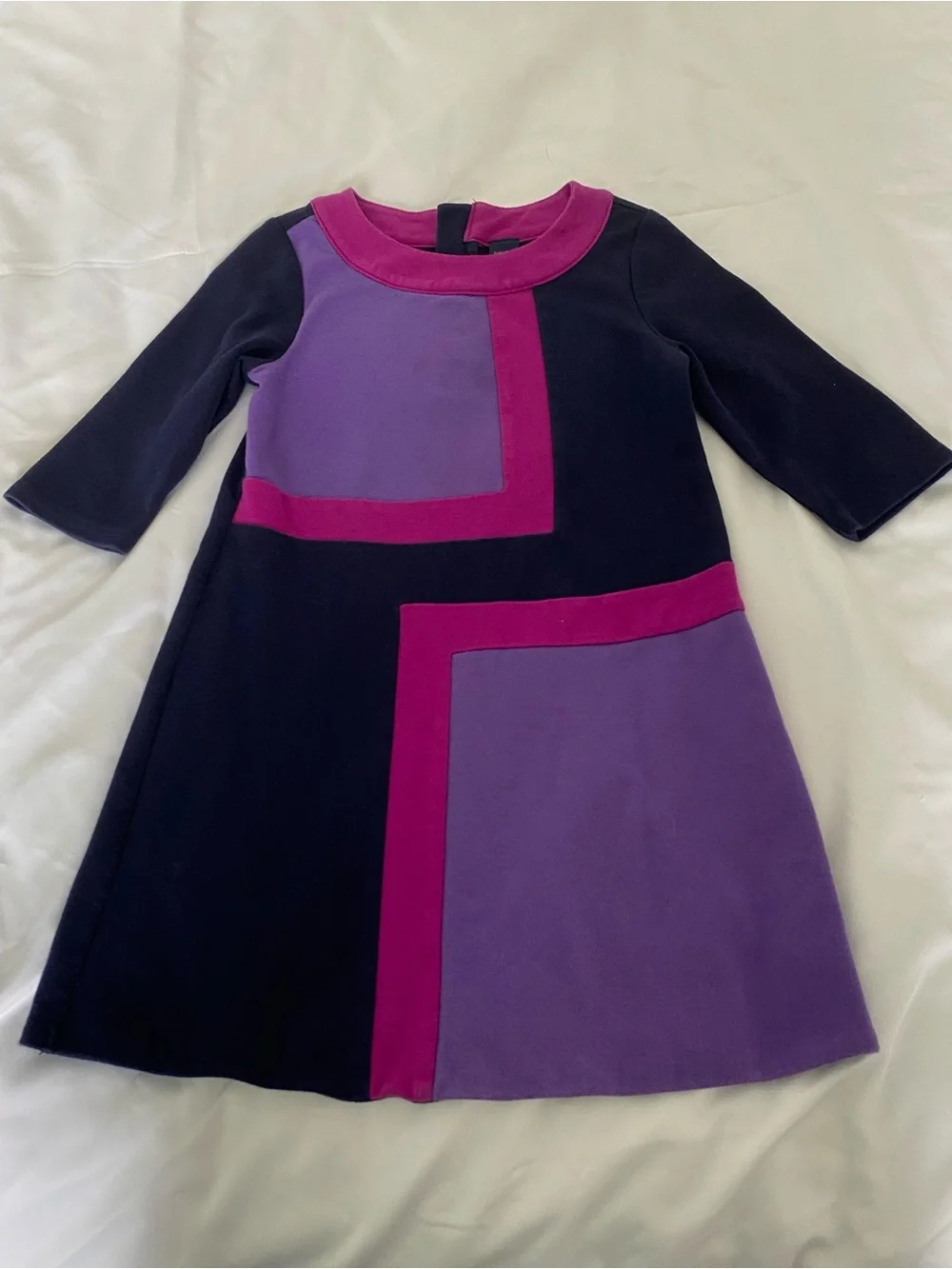 GAP Colorblock Black, Purple & Magenta Long Sleeve Dress